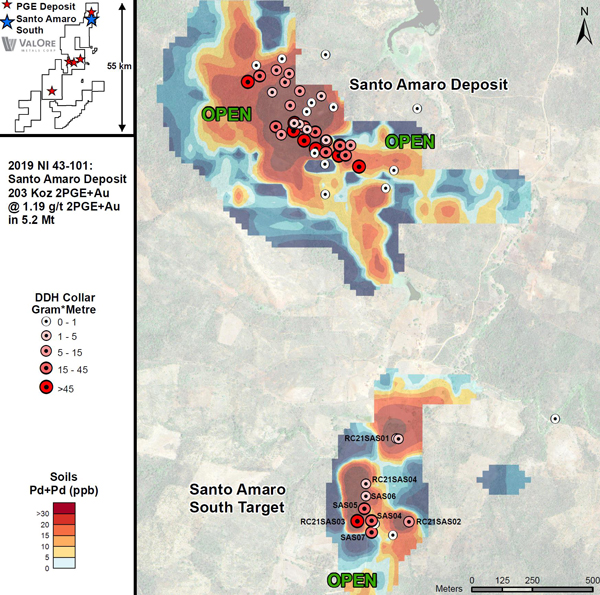 Plan Map of Santo Amaro South Target and Santo Amaro Deposit